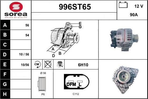 STARTCAR 996ST65 - Генератор autospares.lv