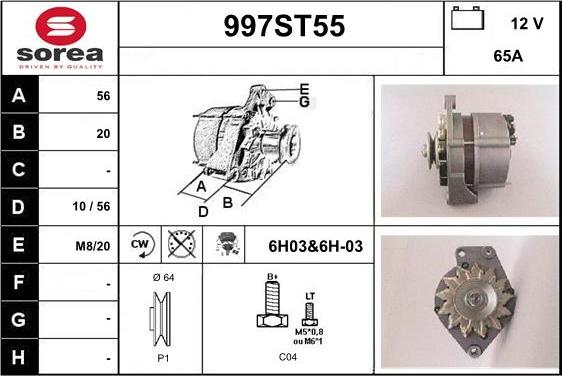 STARTCAR 997ST55 - Генератор autospares.lv