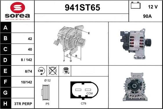 STARTCAR 941ST65 - Генератор autospares.lv