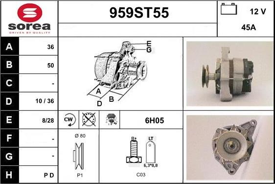 STARTCAR 959ST55 - Генератор autospares.lv