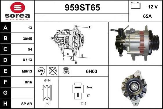 STARTCAR 959ST65 - Генератор autospares.lv