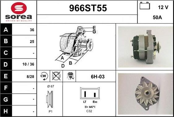 STARTCAR 966ST55 - Генератор autospares.lv