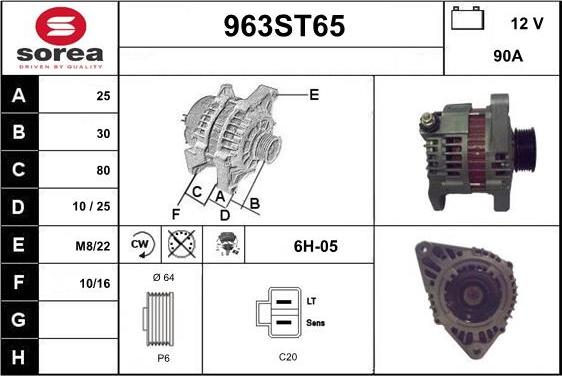 STARTCAR 963ST65 - Генератор autospares.lv