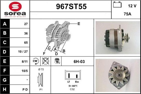 STARTCAR 967ST55 - Генератор autospares.lv