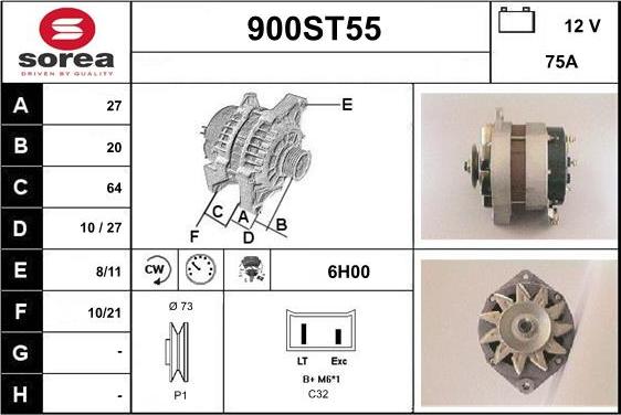 STARTCAR 900ST55 - Генератор autospares.lv