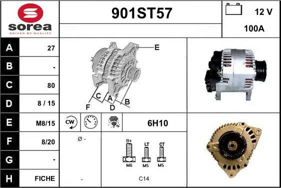 STARTCAR 901ST57 - Генератор autospares.lv