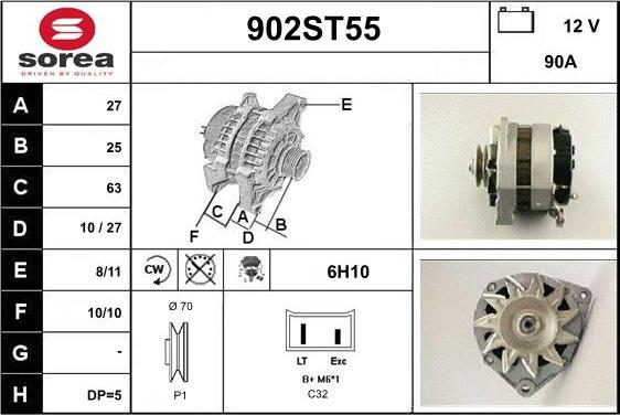 STARTCAR 902ST55 - Генератор autospares.lv