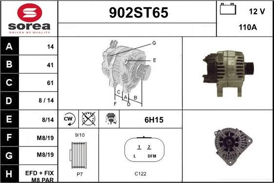 STARTCAR 902ST65 - Генератор autospares.lv