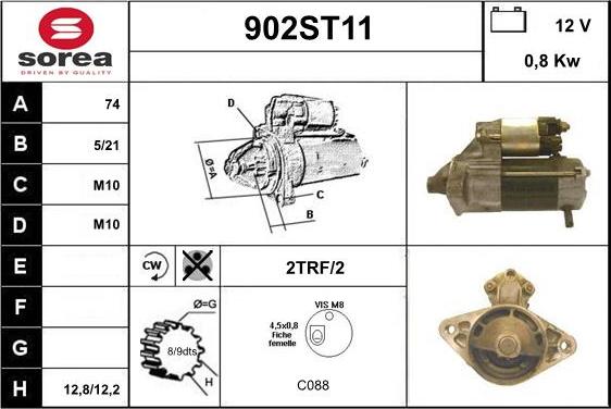 STARTCAR 902ST11 - Стартер autospares.lv