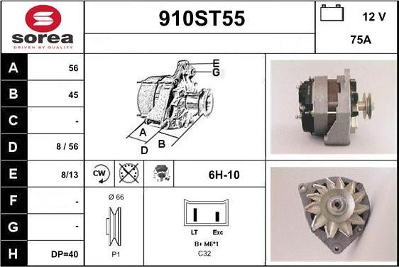 STARTCAR 910ST55 - Генератор autospares.lv