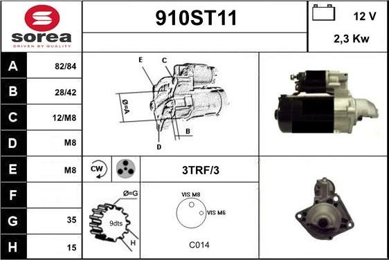 STARTCAR 910ST11 - Стартер autospares.lv