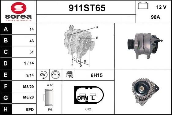 STARTCAR 911ST65 - Генератор autospares.lv