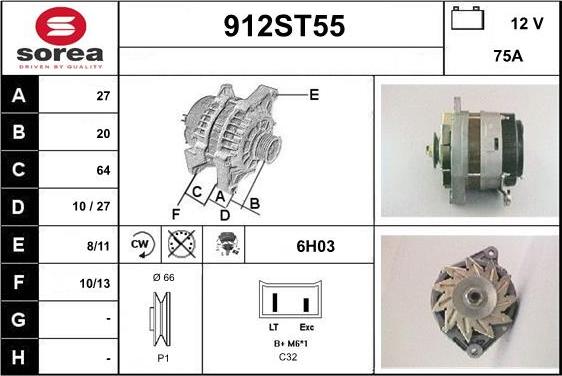 STARTCAR 912ST55 - Генератор autospares.lv