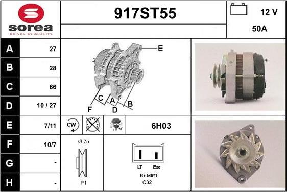 STARTCAR 917ST55 - Генератор autospares.lv