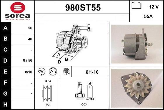 STARTCAR 980ST55 - Генератор autospares.lv