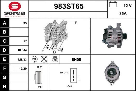 STARTCAR 983ST65 - Генератор autospares.lv