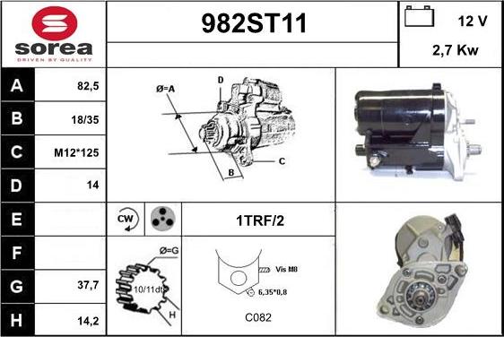 STARTCAR 982ST11 - Стартер autospares.lv