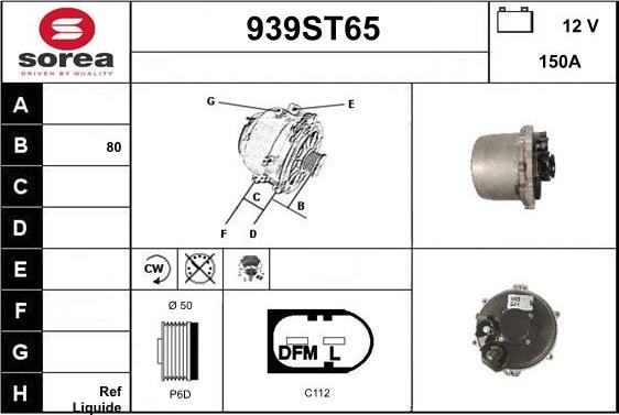 STARTCAR 939ST65 - Генератор autospares.lv