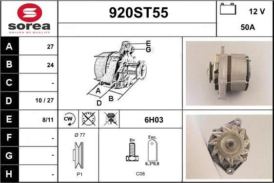 STARTCAR 920ST55 - Генератор autospares.lv