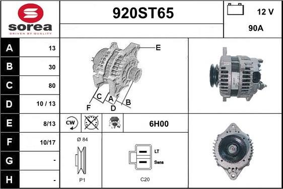 STARTCAR 920ST65 - Генератор autospares.lv