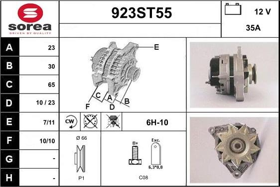 STARTCAR 923ST55 - Генератор autospares.lv