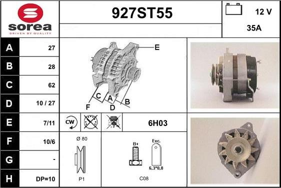 STARTCAR 927ST55 - Генератор autospares.lv