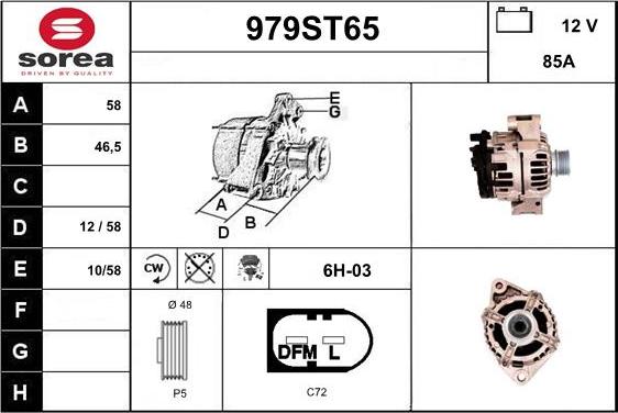 STARTCAR 979ST65 - Генератор autospares.lv