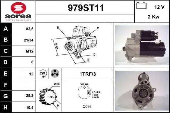 STARTCAR 979ST11 - Стартер autospares.lv