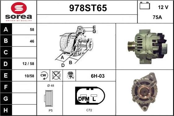 STARTCAR 978ST65 - Генератор autospares.lv