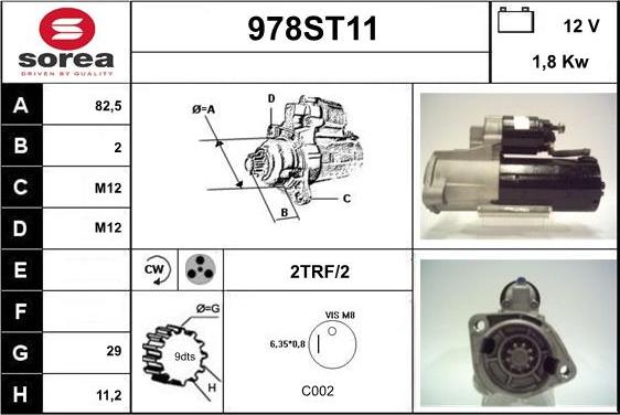 STARTCAR 978ST11 - Стартер autospares.lv