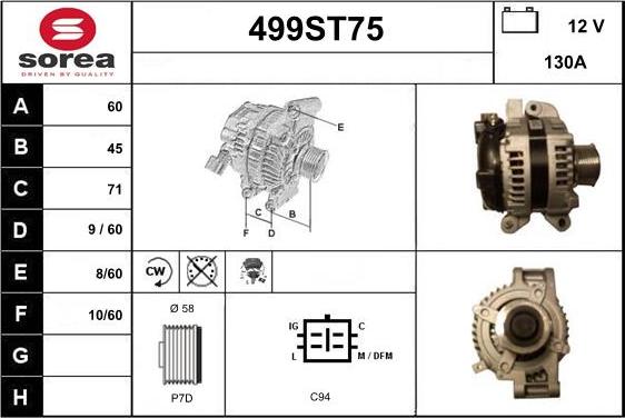 STARTCAR 499ST75 - Генератор autospares.lv