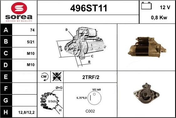 STARTCAR 496ST11 - Стартер autospares.lv