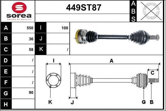 STARTCAR 449ST87 - Приводной вал autospares.lv