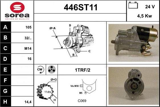 STARTCAR 446ST11 - Стартер autospares.lv