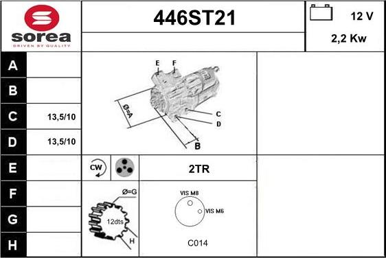 STARTCAR 446ST21 - Стартер autospares.lv