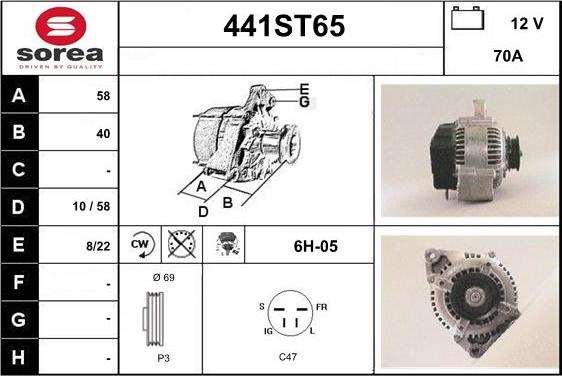 STARTCAR 441ST65 - Генератор autospares.lv