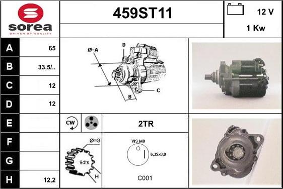 STARTCAR 459ST11 - Стартер autospares.lv