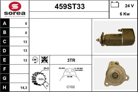 STARTCAR 459ST33 - Стартер autospares.lv