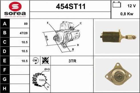 STARTCAR 454ST11 - Стартер autospares.lv