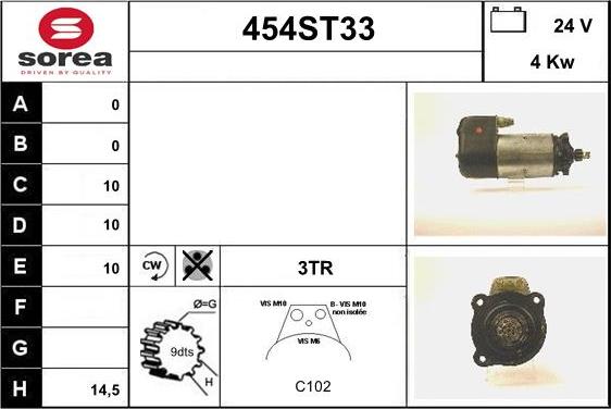 STARTCAR 454ST33 - Стартер autospares.lv