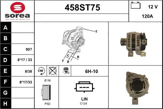 STARTCAR 458ST75 - Генератор autospares.lv