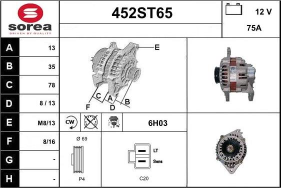 STARTCAR 452ST65 - Генератор autospares.lv