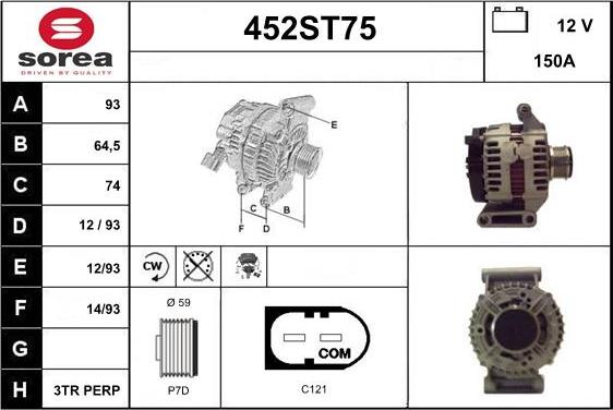 STARTCAR 452ST75 - Генератор autospares.lv