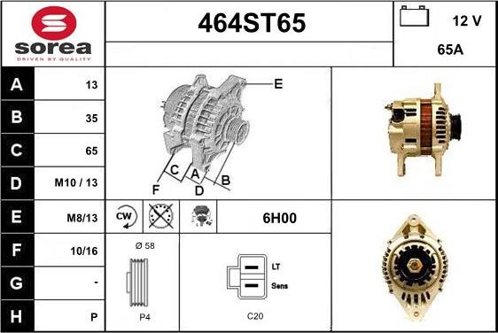 STARTCAR 464ST65 - Генератор autospares.lv