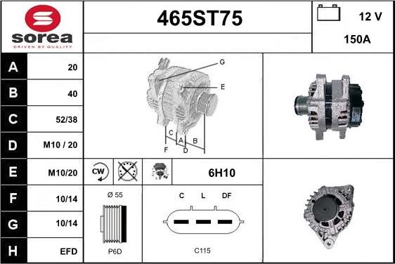 STARTCAR 465ST75 - Генератор autospares.lv