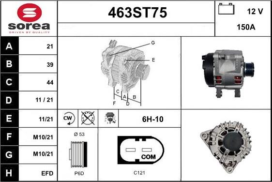 STARTCAR 463ST75 - Генератор autospares.lv