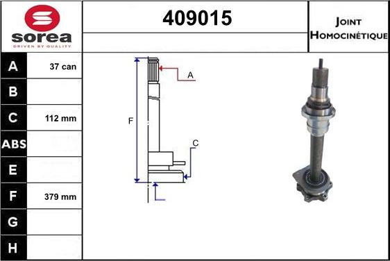 STARTCAR 409015 - Шарнирный комплект, ШРУС, приводной вал autospares.lv