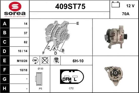 STARTCAR 409ST75 - Генератор autospares.lv