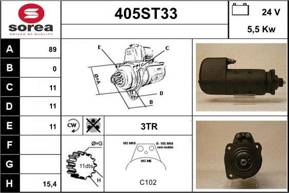 STARTCAR 405ST33 - Стартер autospares.lv