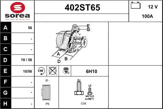 STARTCAR 402ST65 - Генератор autospares.lv